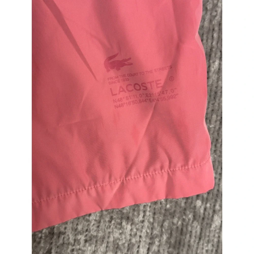 LACOSTE Showerproof Taffeta Shorts Men's Size M Pink GH5457